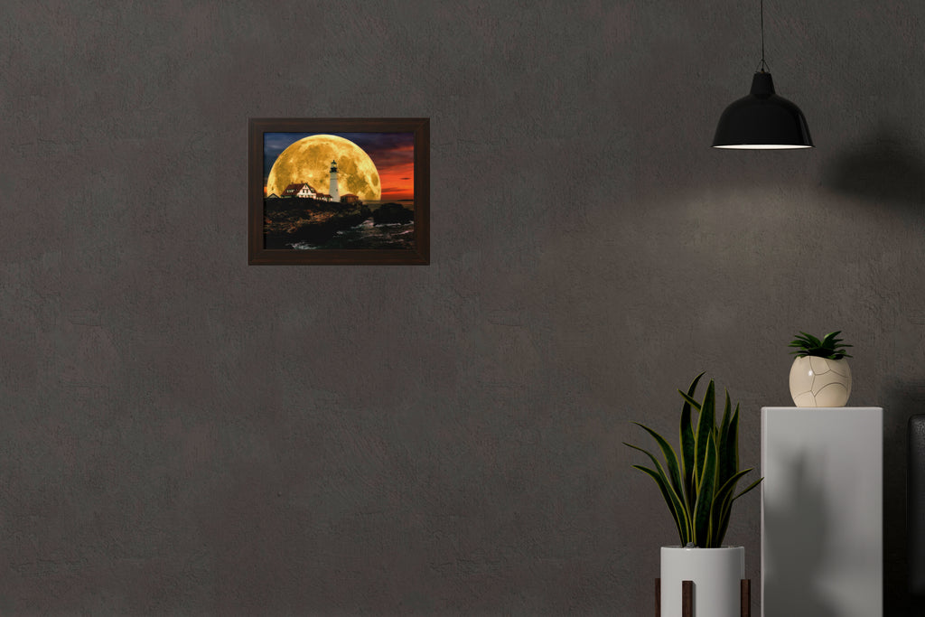 Luminous Lighthouse | 14x11 | Walnut | 1 | mockup