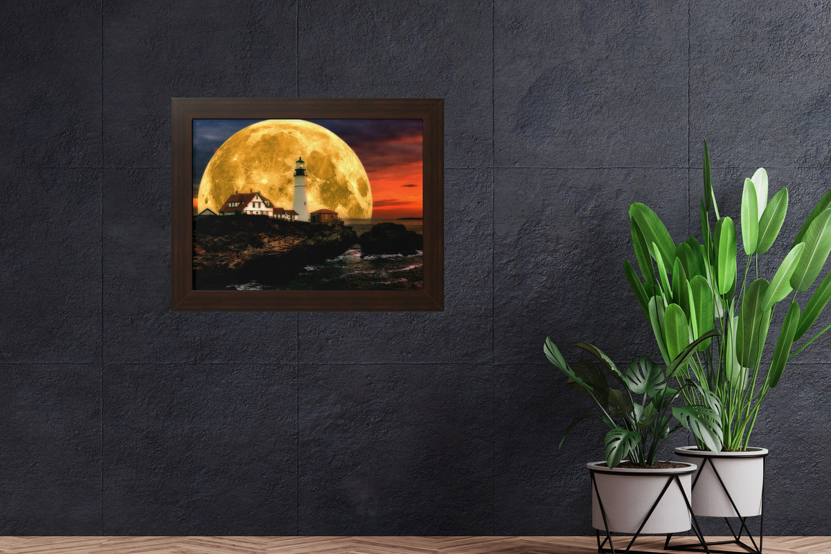 Luminous Lighthouse | 16x12 | Walnut | 1 | mockup