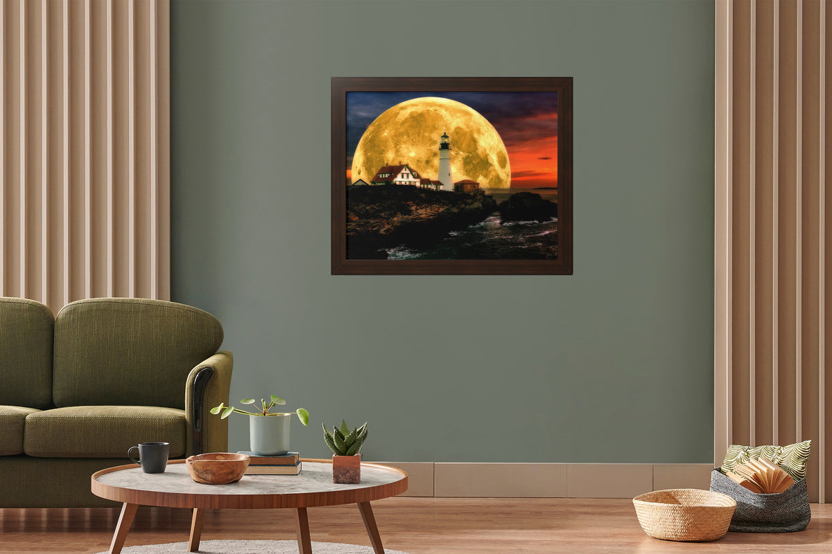 Luminous Lighthouse | 20x16 | Walnut | 2 | mockup