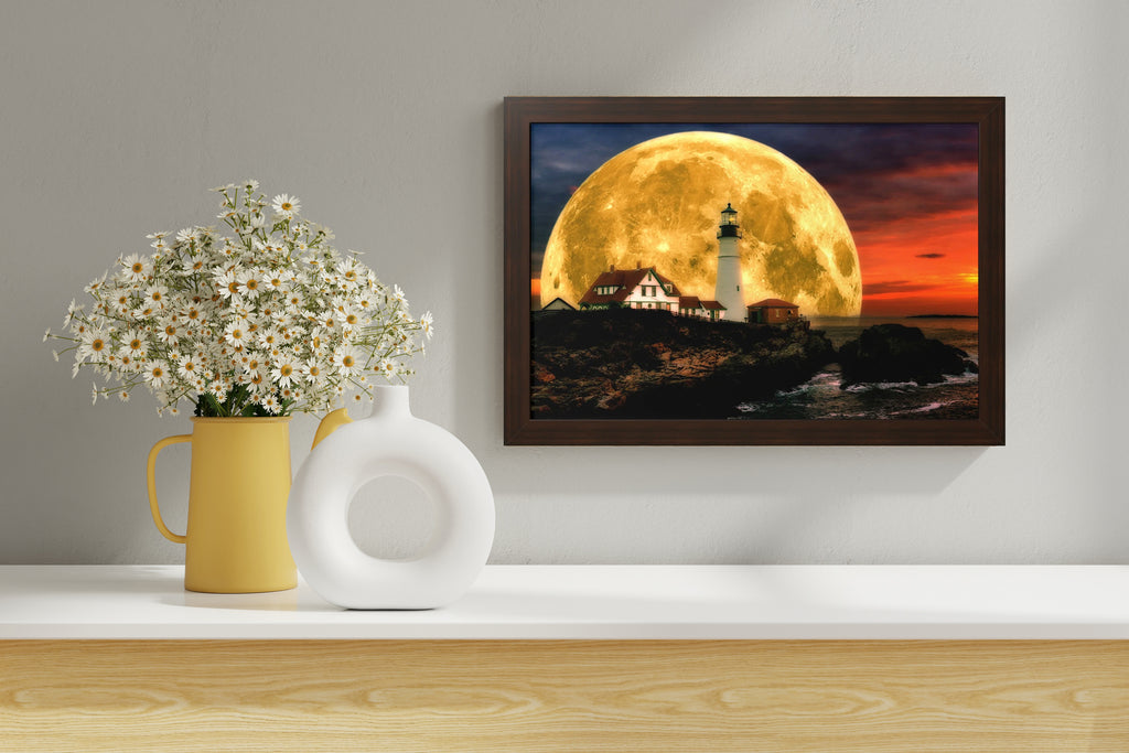 Luminous Lighthouse | 24x16 | Walnut | 2 | mockup